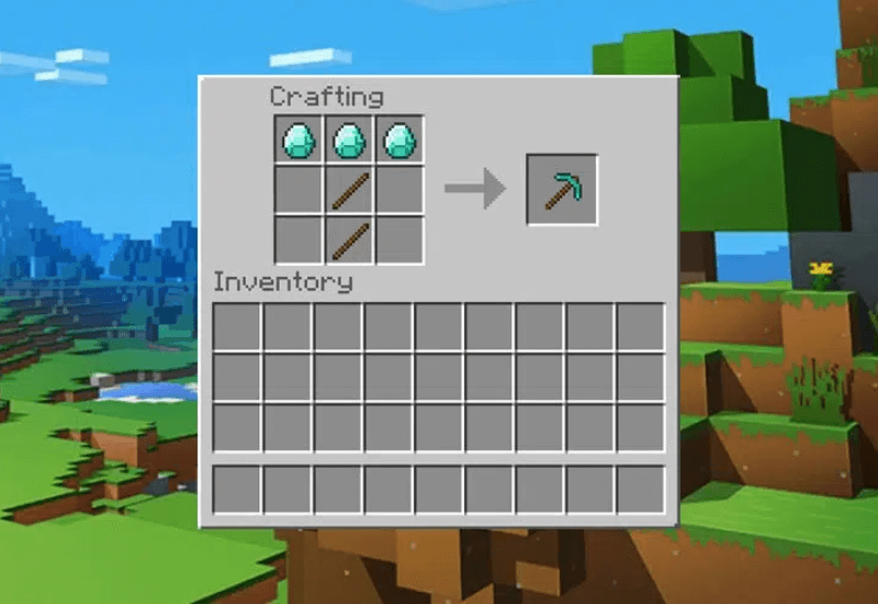 How do I craft a diamond pickaxe Minecraft